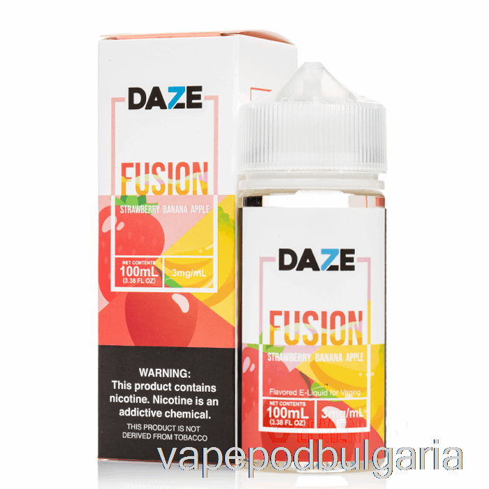 Vape Течности ягода банан ябълка - 7 Daze Fusion - 100ml 6mg